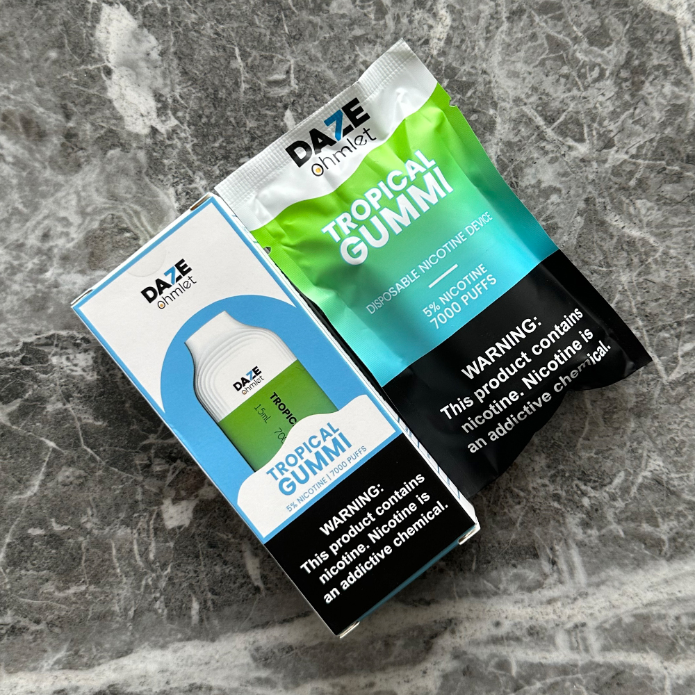 7-daze-ohmlet-tropical-gummi-001 7 Daze Ohmlet Tropical Gummi ‣ Disposable Vape 💨